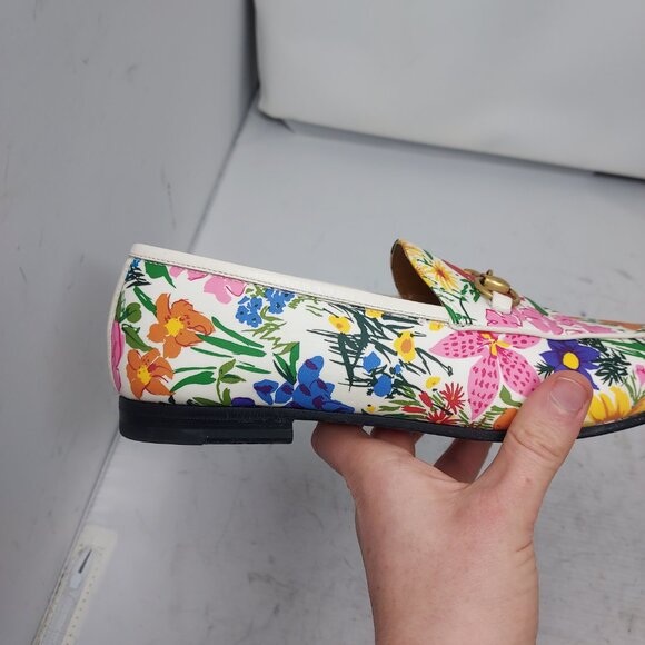 Gucci X KEN SCOTT Jordaan Floral White Horsebit Loafer Shoe - Picture 9 of 11